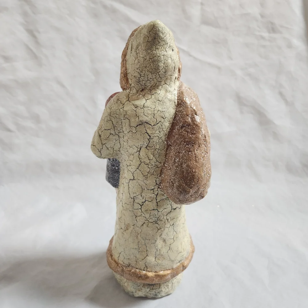 Midwest Of Cannon Falls Ivory Crackle Paint Primitive Santa Claus
